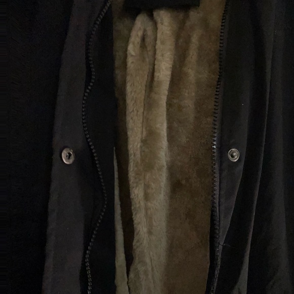 Black Hooded Jacket with Tan Accents - Picture 4 of 8